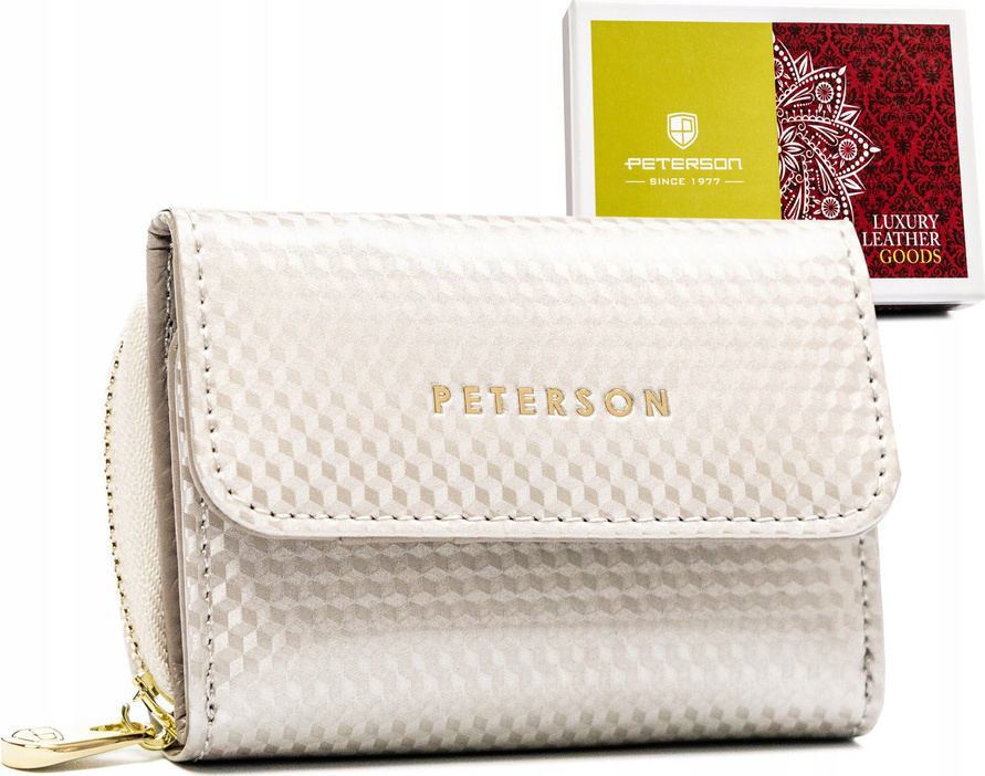 Peterson béžová kožená peňaženka Y592 PTN 423229-SBR Veľkosť: ONE SIZE