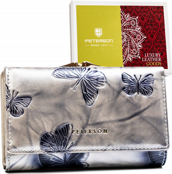 Peterson Strieborná peňaženka - motýliky Y574 [DH] PTN 42108-BF Veľkosť: ONE SIZE