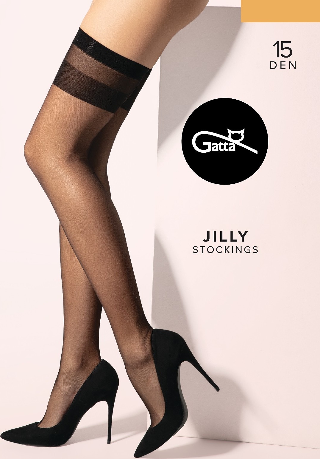 Samodržiace silonky Gatta Jilly Stretch Veľkosť: XS/S, Barva: vanilková