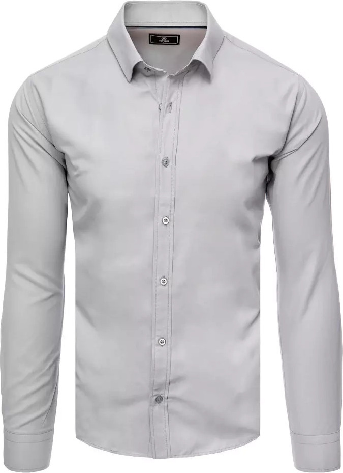 Svetlosivá jednofarebná pánska košeľa DX2434 Veľkosť: 2XL