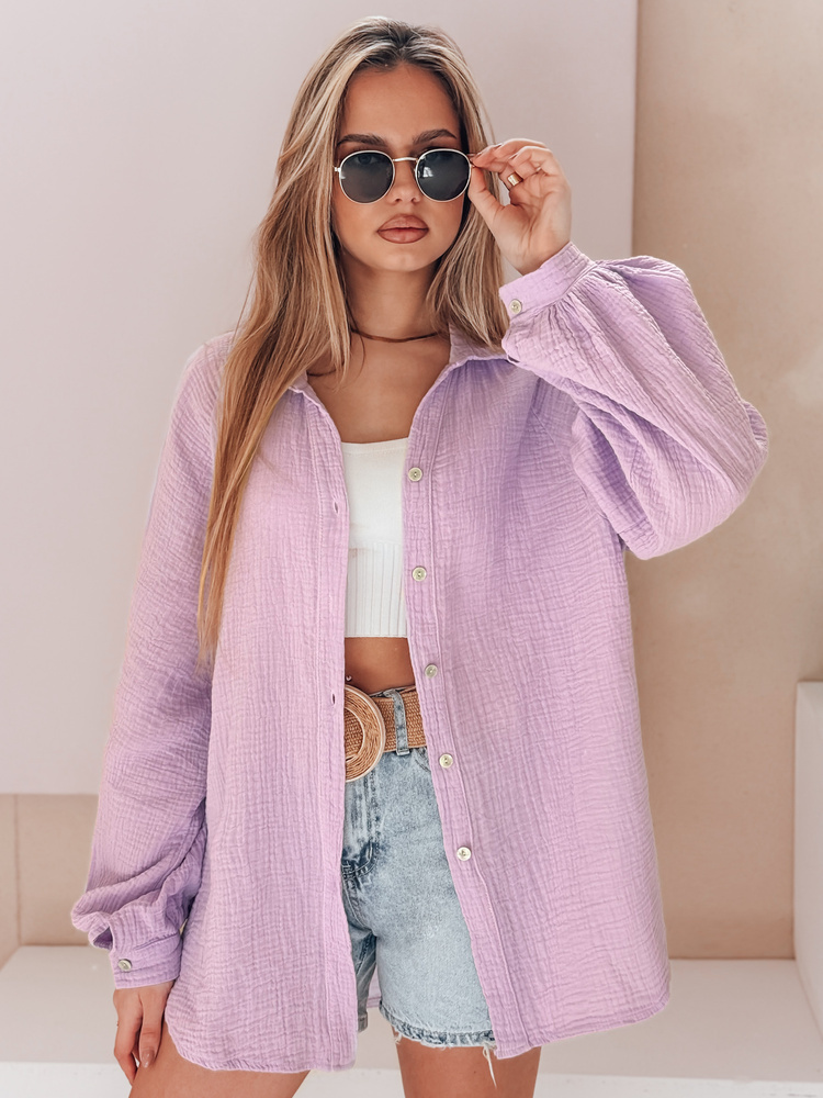 Lila oversize dámska mušelínová košeľa MUSLINEA DY0476 Veľkosť: ONE SIZE