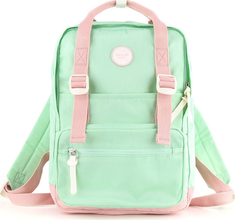 Himawari Zeleno-ružový dámsky mestský batoh so zapínaním na zips 1088M Veľkosť: ONE SIZE