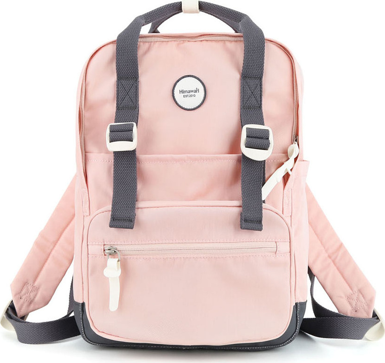 Himawari Ružovo-sivý dámsky mestský batoh so zapínaním na zips 1088M Veľkosť: ONE SIZE