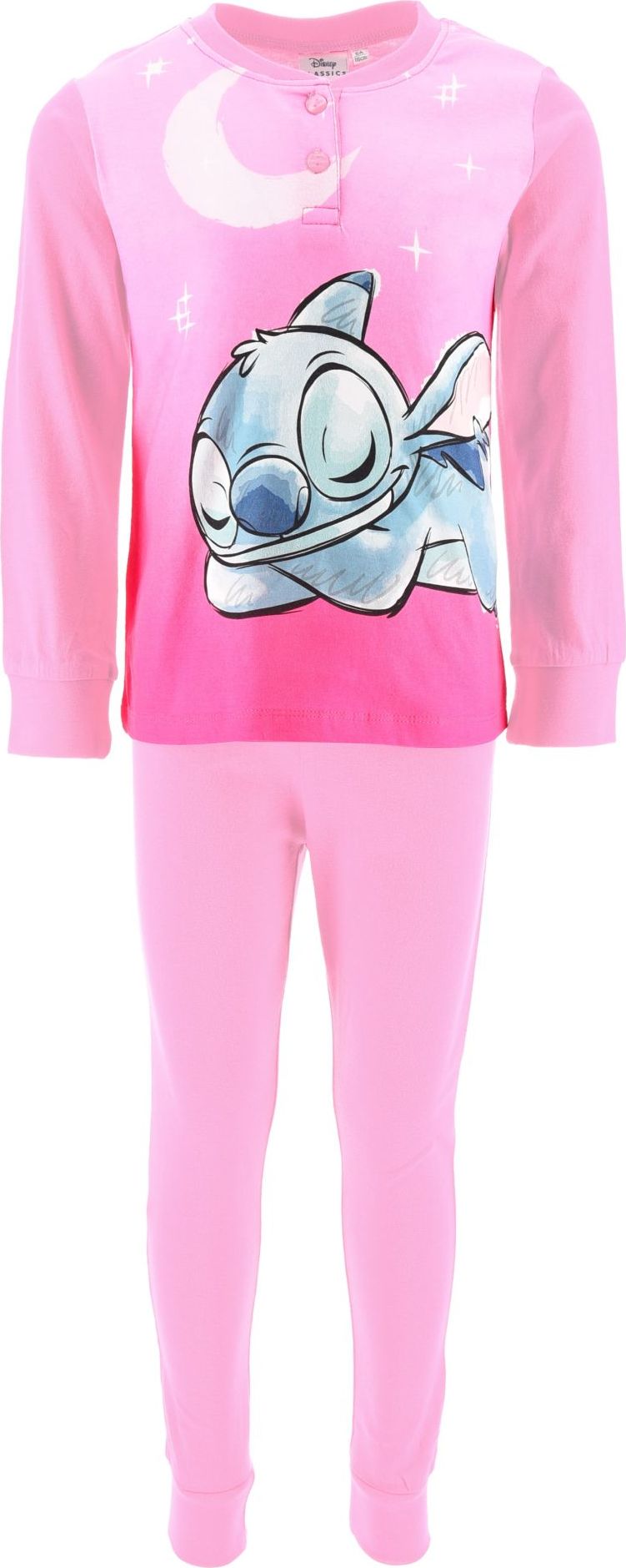 Svetloružové detské dlhé pyžamo Stitch Veľkosť: 128