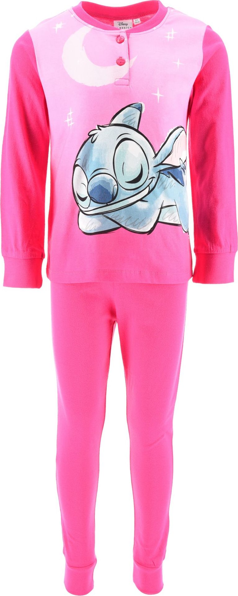 Tmavoružové detské dlhé pyžamo Stitch Veľkosť: 128
