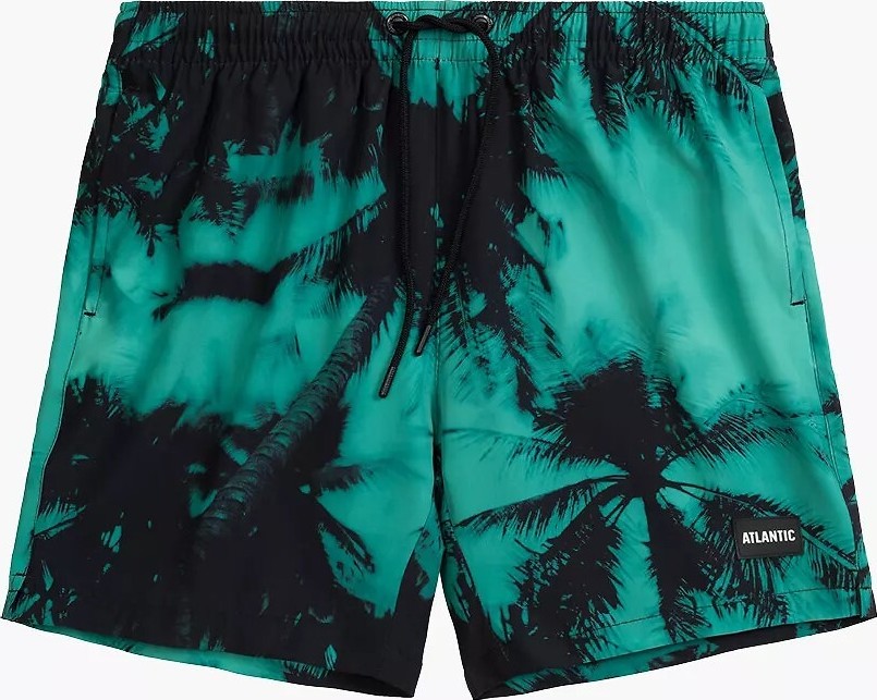Pánske vzorované plavecké šortky Atlantic KMB-227 M-2XL Veľkosť: XL, Barva: zeleno-čierna