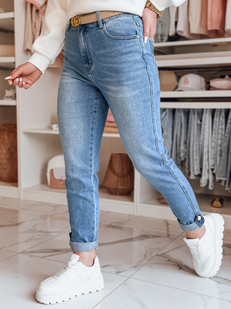 Modré dámske slim fit rifle SKINMONDO UY2673 Veľkosť: XL