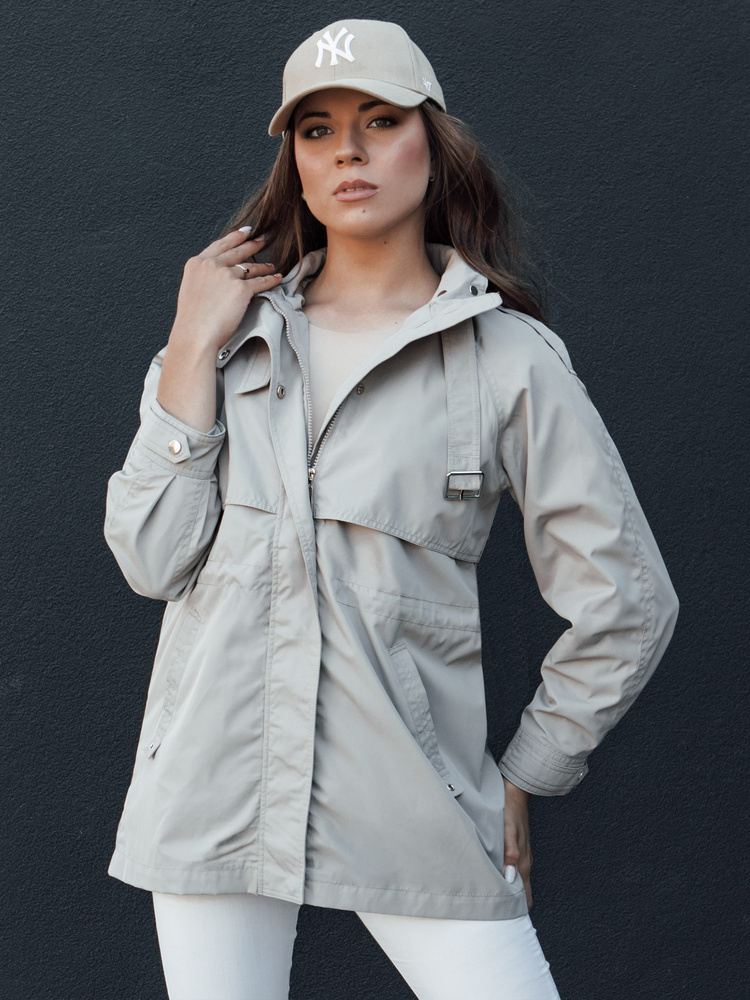 Béžová dámska štýlová parka TILAN TY4473 Veľkosť: XL