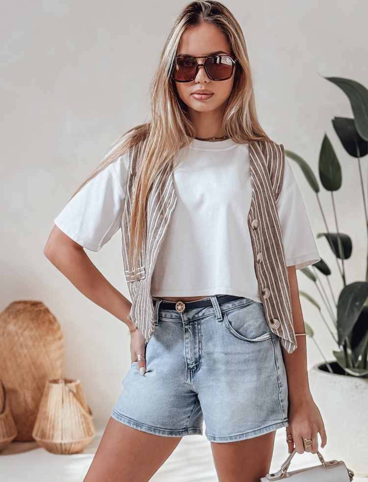 Dámske džínsové kraťase s opaskom HELLO JEAN SY0481 Veľkosť: XS