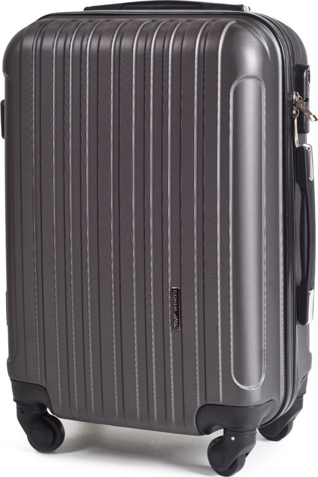 Sivý škrupinový cestovný kufor FLAMINGO veľ. S 2011, Cabin suitcase Wings S, Dark grey Veľkosť: S