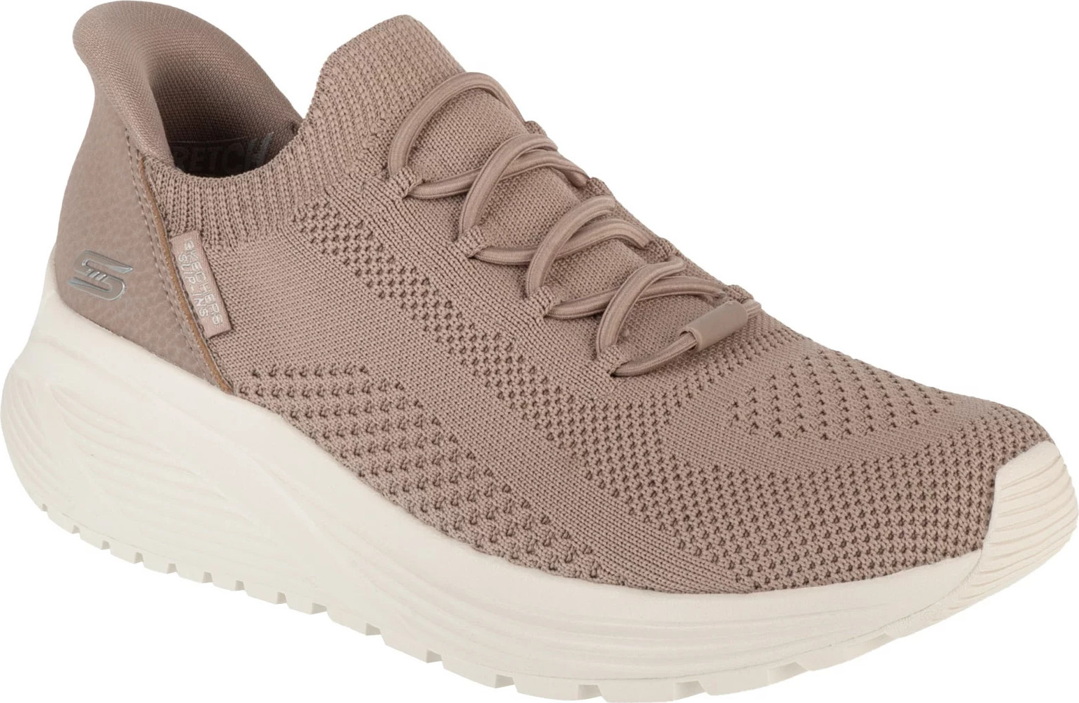 Béžové taupe dámske tenisky Skechers Slip-Ins: Bobs Sparrow 2.0 - Lucky Run 117620-TPE Veľkosť: 36
