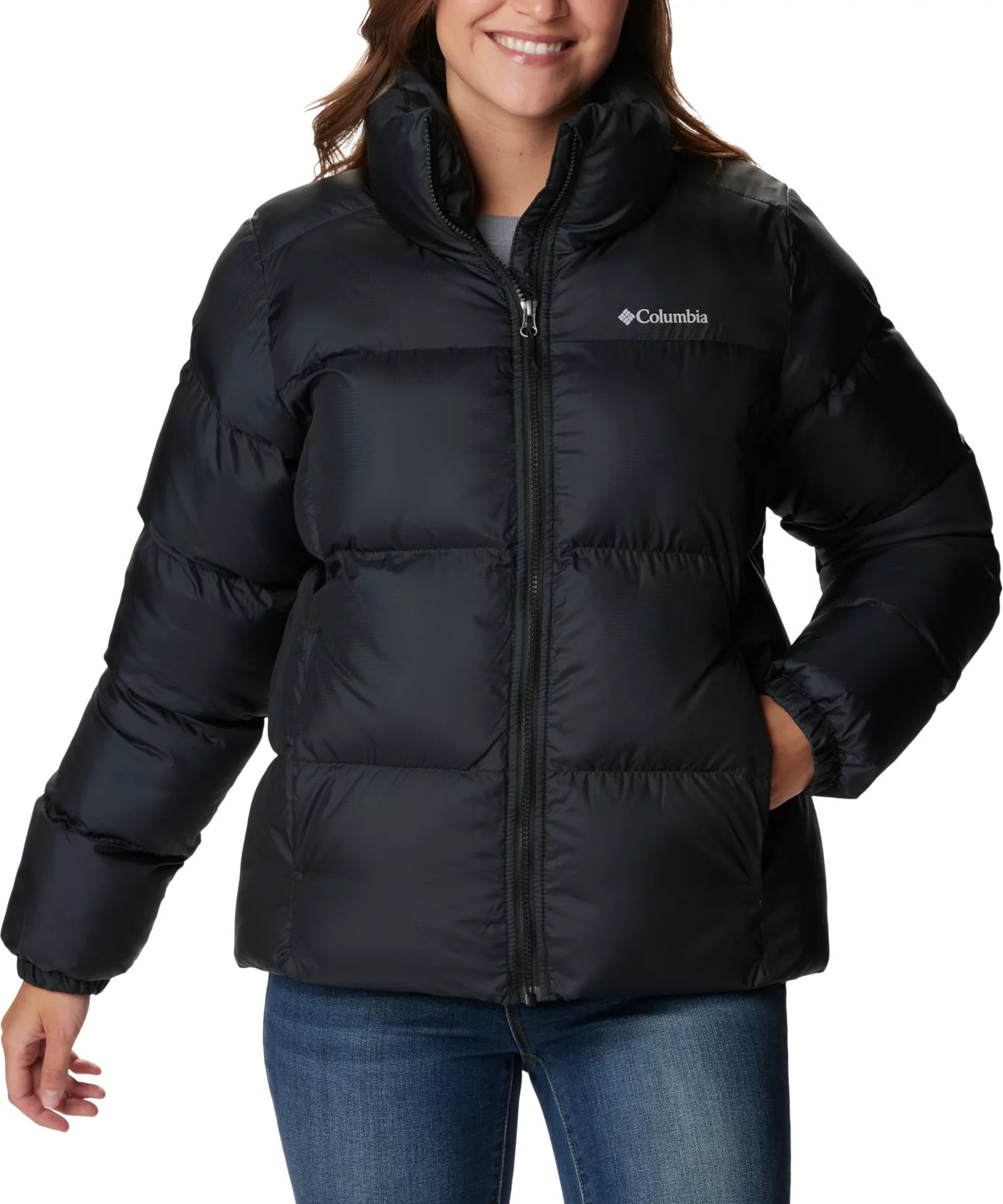 Čierna dámska zimná prešívaná bunda Columbia Puffect II Full Zip Jacket 2090291010 Veľkosť: L