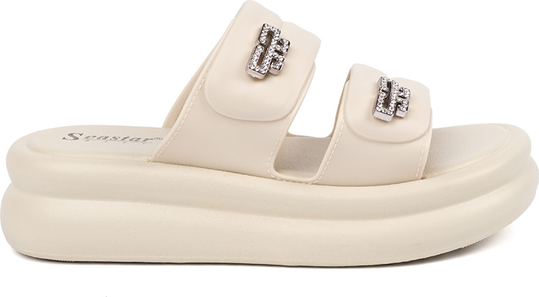 Svetlobéžové dámske nazuváky na platforme BG195P-BE Veľkosť: 36