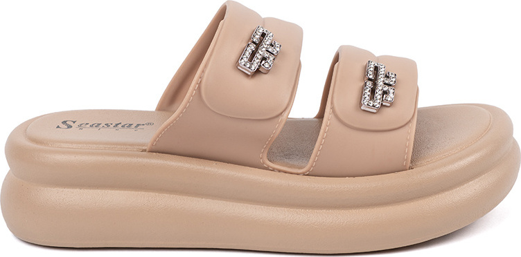 Béžové dámske nazuváky na platforme BG195P-KH Veľkosť: 36