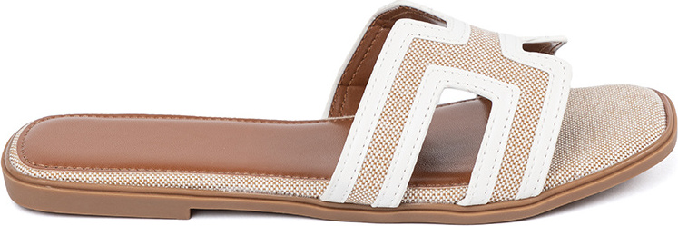 Biele dámske nazuváky na plochej podrážke EK17P-W Veľkosť: 39