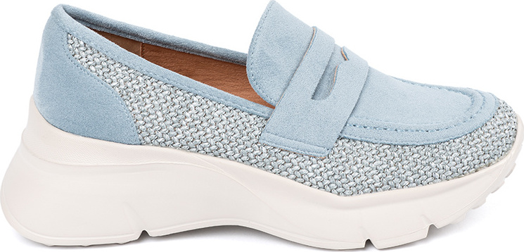 Svetlomodré dámske nazúvacie tenisky na hrubej podrážke T621P-BL Veľkosť: 37