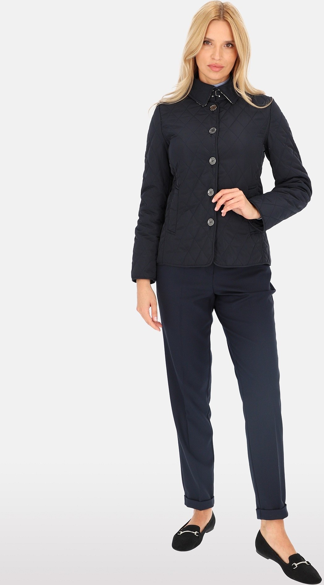 Čierna dámska prechodová bunda s prešívaním BLH 610114 F - Black Veľkosť: S