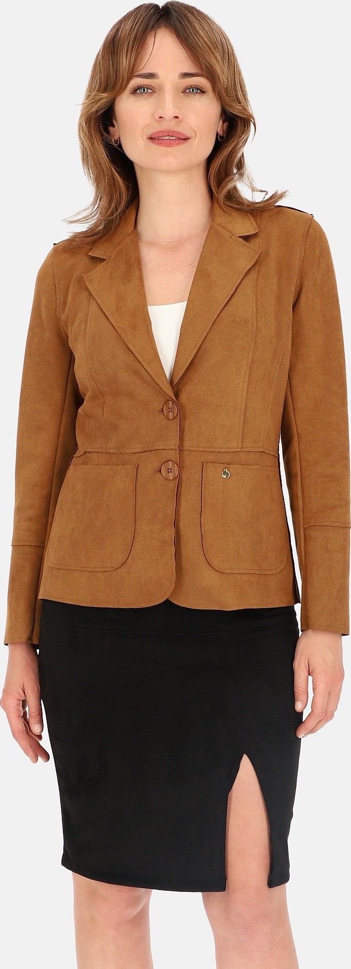 Camel dámsky semišový blejzer BLE 241015 F - Camel Veľkosť: 3XL