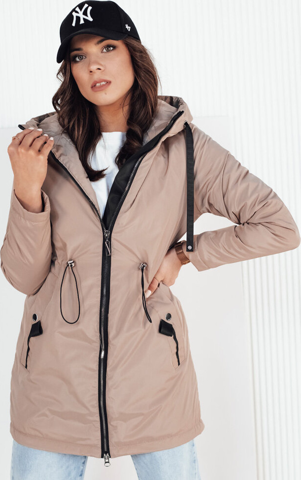Tmavobéžová dlhšia parka GROLIN TY4173 Veľkosť: 2XL