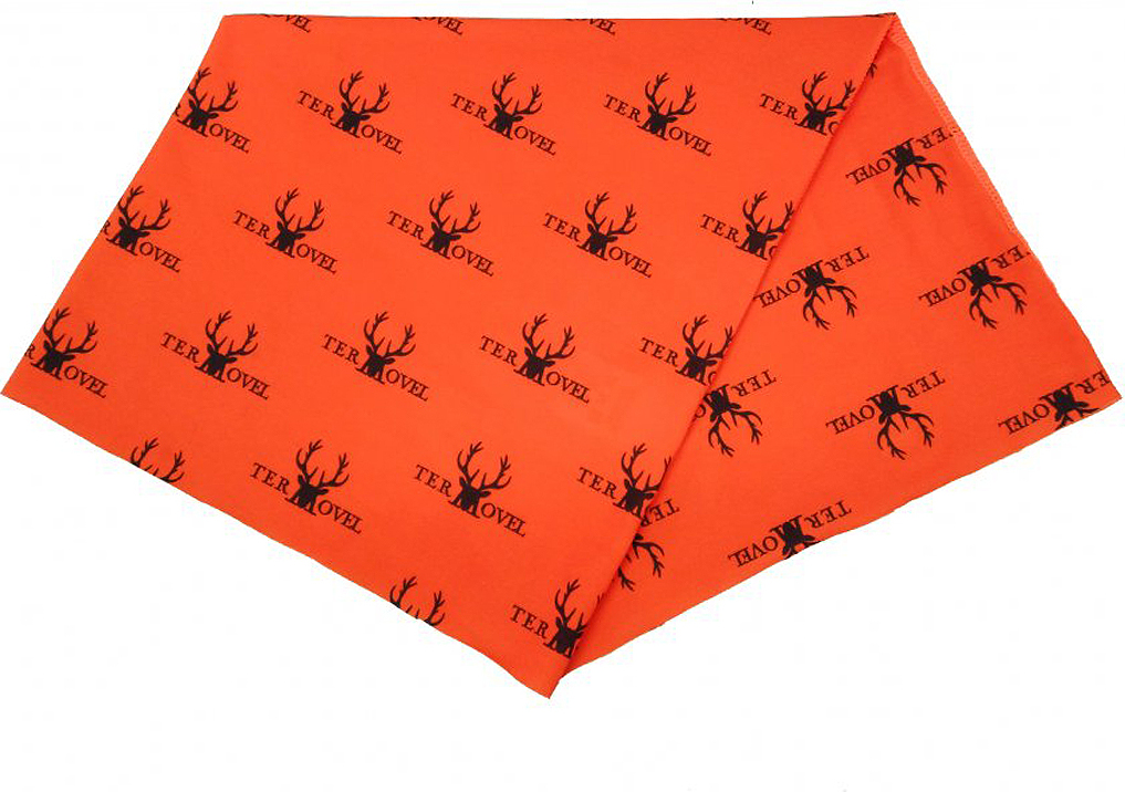 Oranžový pánsky multifunkčný šál s poľovníckou potlačou Veľkosť: UNI