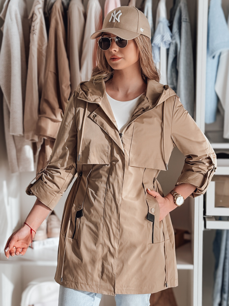 Béžová dámska prechodná parka MODOVIA TY4813 Veľkosť: S