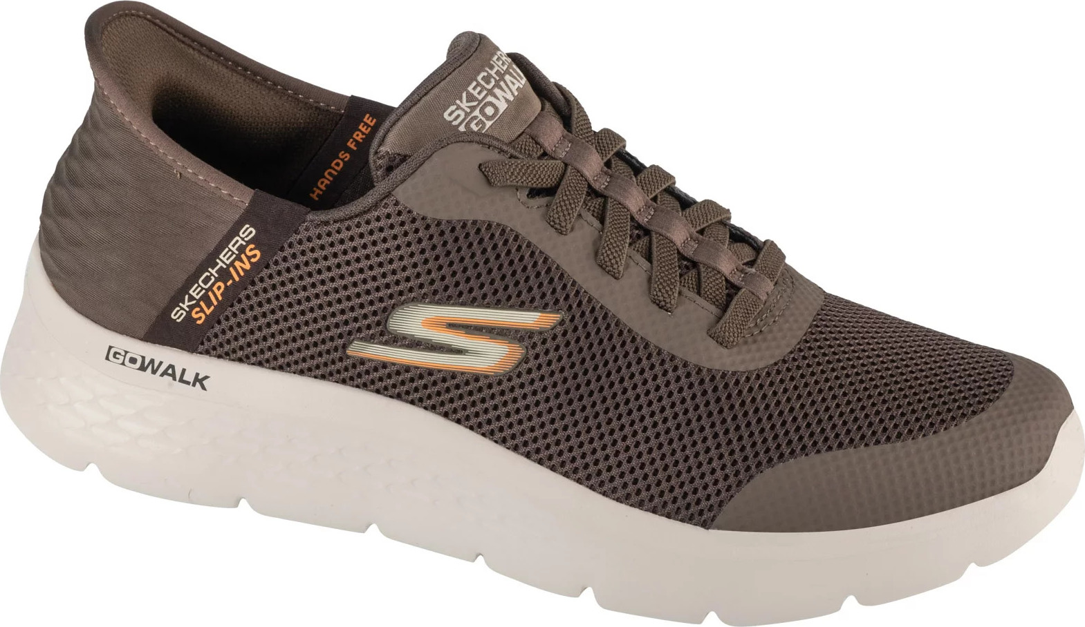 Hnedé pánske tenisky Skechers Slip-Ins: Go Walk Flex - Hands Up 216324-BRN Veľkosť: 41