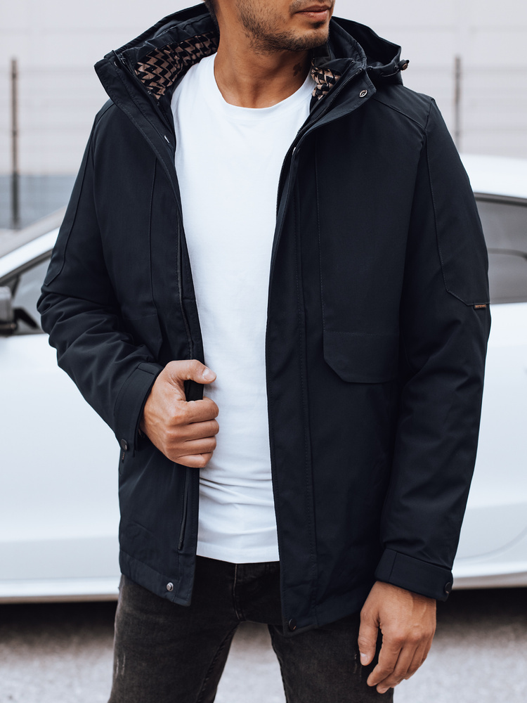 Pánska tmavomodrá zimná bunda s kapucňou TX4907 Veľkosť: 2XL