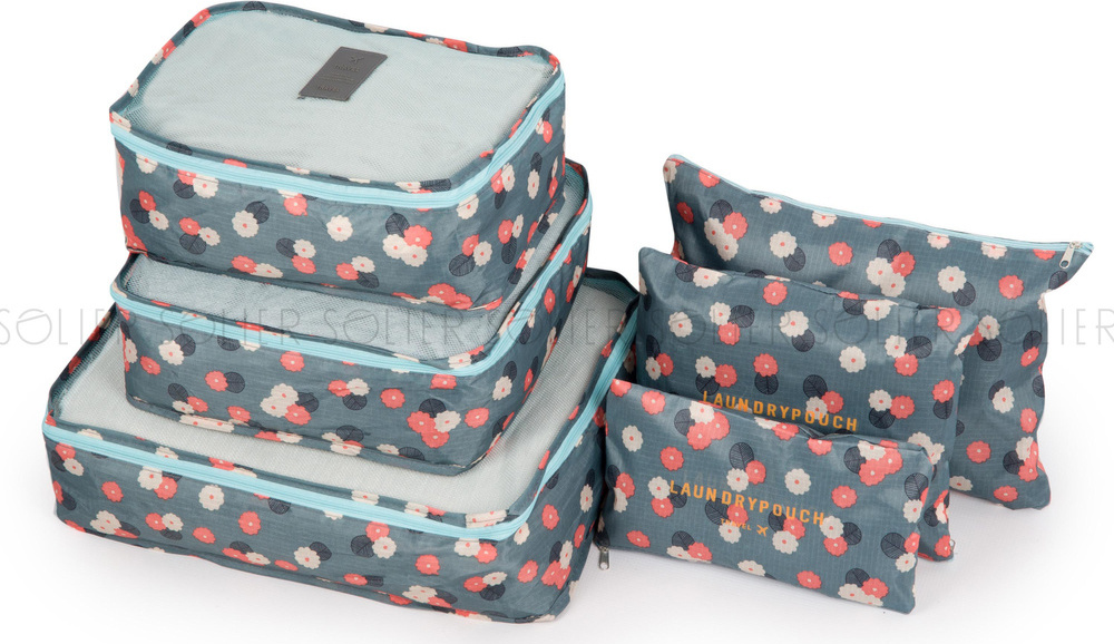 Svetlomodrá kvetinová sada organizérov do kufra SA55) Veľkosť: ONE SIZE