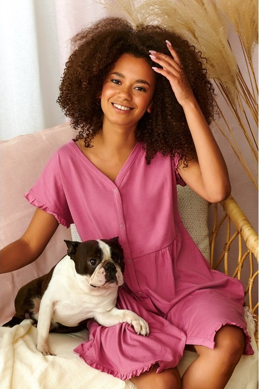 Tmavoružová tehotenská košeľa z organickej bavlny Veľkosť: XL