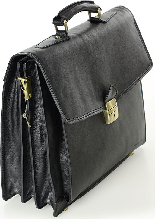 Kožená čierna aktovka clasic LORIS 33a Veľkosť: ONE SIZE