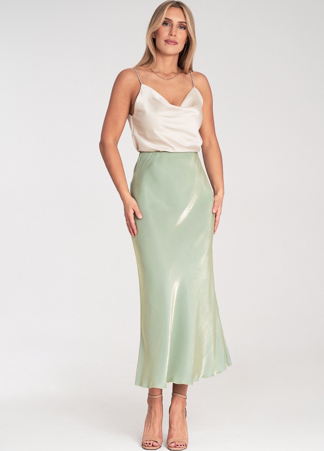 Zelená dámska viskózová sukňa M1084 Green Veľkosť: S/M