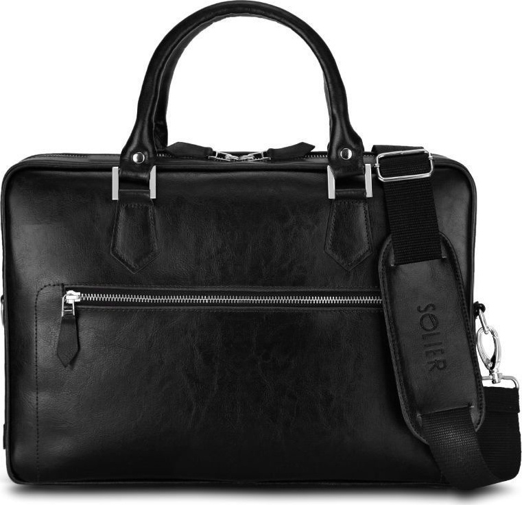 ČIERNA KOŽENÁ TAŠKA SOLIER SL23 BLACK Veľkosť: ONE SIZE