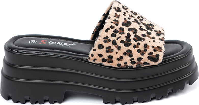 Dámske nazuváky na platforme so zvieracím vzorom JH536P-LEO Veľkosť: 37