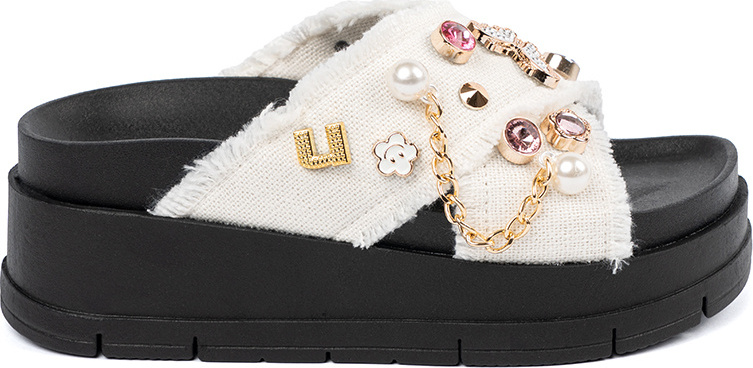 Biele nazuváky zdobené pripináčikmi CK308P-W Veľkosť: 37