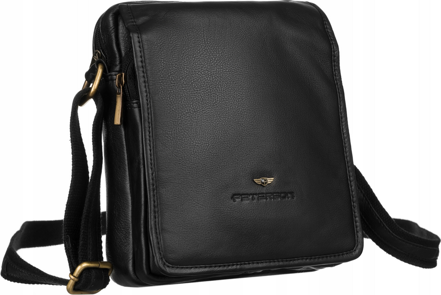 Peterson Čierna pánska kožená messenger taška [[DH] PTN 5031-NDM BLACK Veľkosť: ONE SIZE
