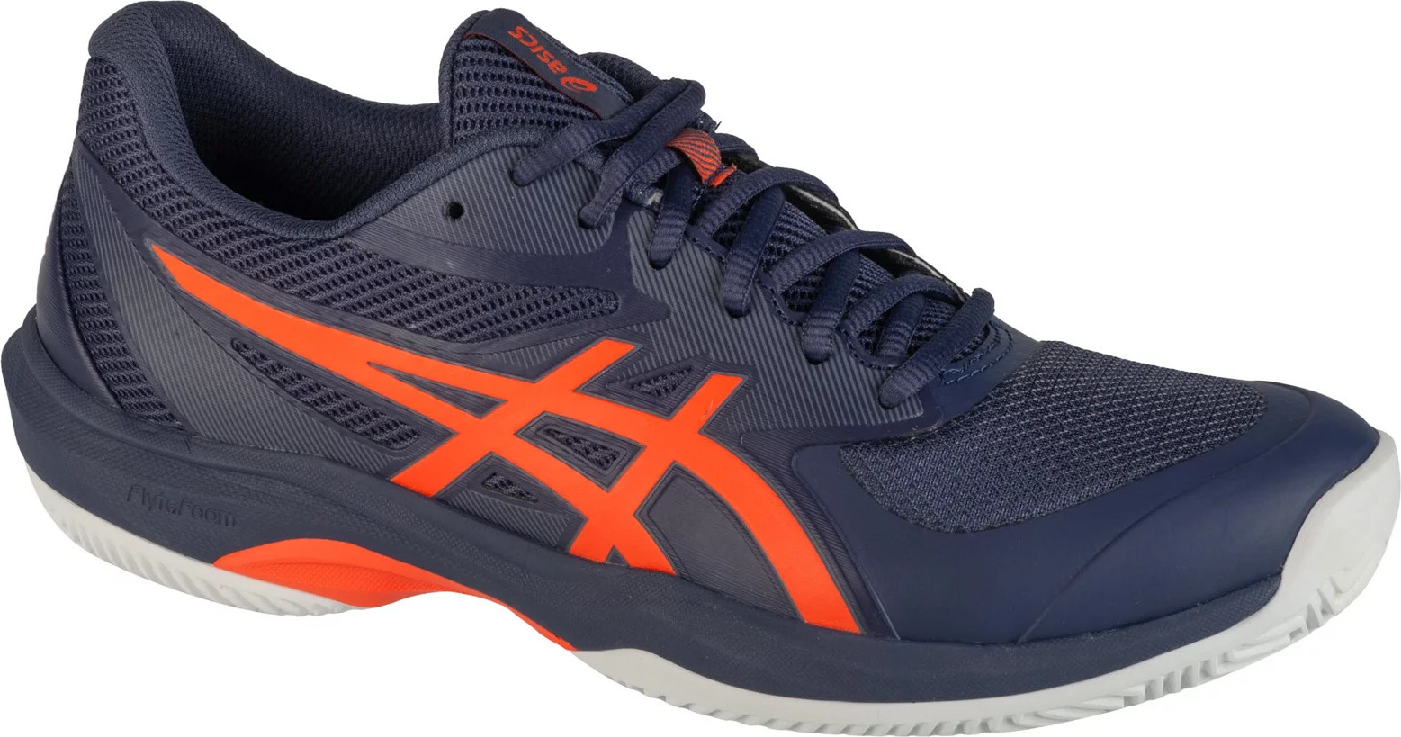 Tmavomodré pánske tenisky na antuku s oranžovými prvkami ASICS Gel-Challenger 14 Clay/OC 1041A490-500 Veľkosť: 42,5