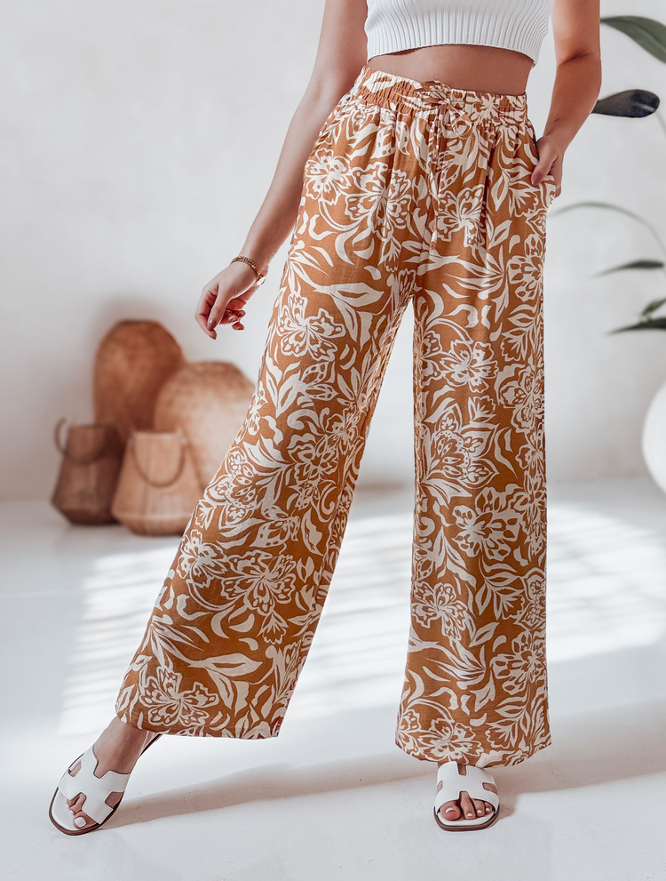 Camel dámske vzorované nohavice TROPICAL SUN UY2633 Veľkosť: M