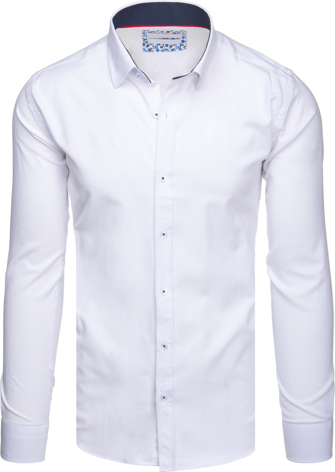 Pánska biela košeľa s dlhým rukávom DX2618 Veľkosť: XL