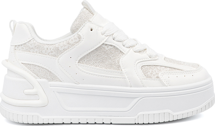 Biele dámske sneakersy s čipkou A-115W/W Veľkosť: 37
