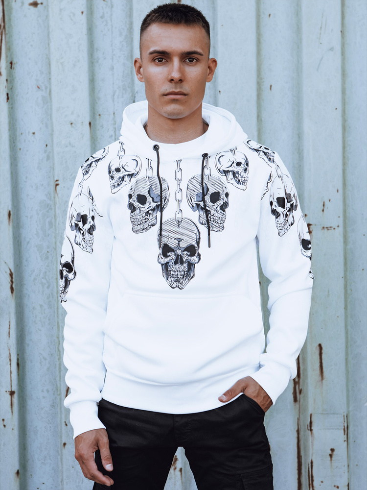 Pánska biela mikina s potlačou BX5840 Veľkosť: 2XL