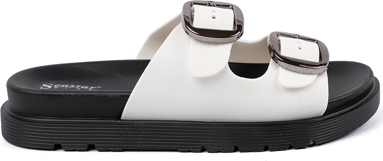 Biele dámske nazuváky so striebornými prackami LL-369P-W Veľkosť: 37