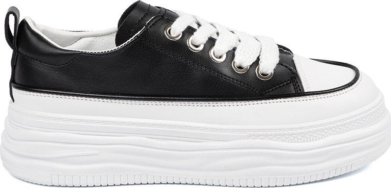 Bielo-čierne dámske tenisky na platforme DKB8213B/W Veľkosť: 36