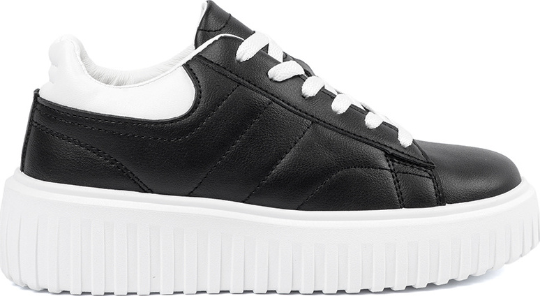 Čierne dámske tenisky na platforme s bielymi detailmi YY-111B Veľkosť: 36