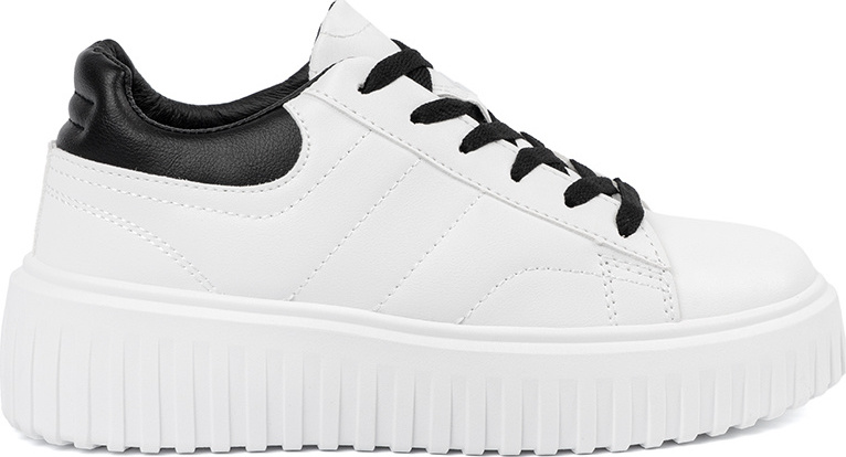 Biele dámske tenisky na platforme s čiernymi detailmi YY-111W/B Veľkosť: 38