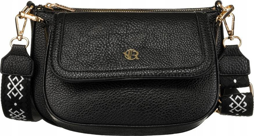 Rovicky čierna dvojitá messenger taška s prídavnou peňaženkou R-KP-07-F19 Veľkosť: ONE SIZE