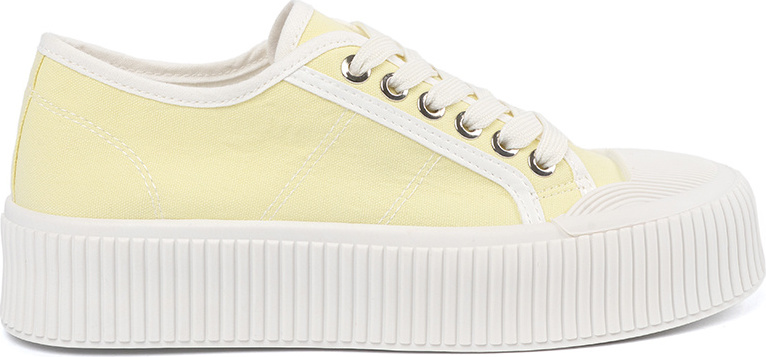 Svetložlté dámske šnurovacie tenisky na hrubej podrážke BB106Y Veľkosť: 39