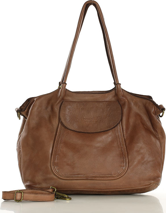 MARCO MAZZINI hnedá kožená shopper kabelka (v86h) Veľkosť: ONE SIZE