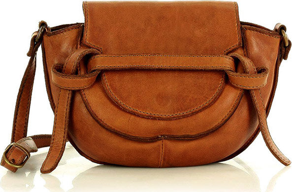 Marco Mazzini camel kožená crossbody kabelka v82a Veľkosť: ONE SIZE