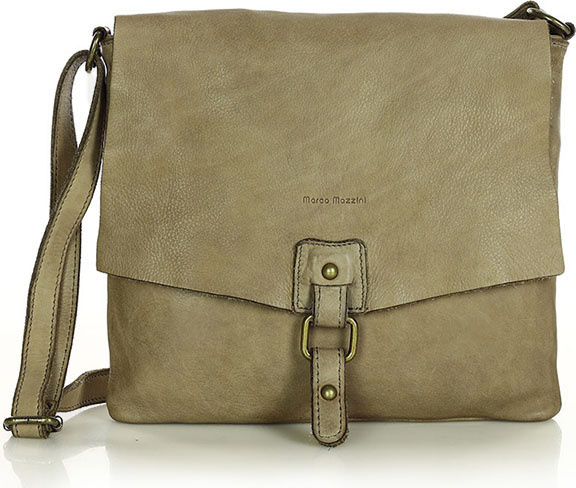 MARCO MAZZINI Kožená crossbody kabelka - béžová v46k Veľkosť: ONE SIZE