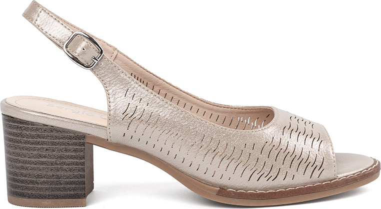 Dámské zlaté sandály na nízkém podpatku, podpatek 5,5 cm SK832GO Veľkosť: 40